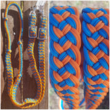 CSS Youth Sports Reins- Orange/ Royal Blue - Country Scene Saddlery and Pet Supplies