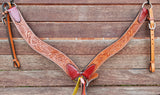 Showman ® Argentina cow leather tooled breast collar. - Country Scene Saddlery and Pet Supplies