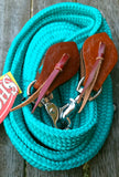 Showman ® 8' flat cotton roping/barrel reins with scissor snap ends. - Country Scene Saddlery and Pet Supplies