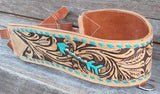 Showman ® Floral tooled leather tripping collar - Country Scene Saddlery and Pet Supplies