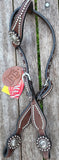 Showman ® Silver Beaded one ear headstall with conchos. - Country Scene Saddlery and Pet Supplies