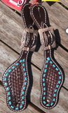 Showman ® Youth leather spur straps basketweave tooling. - Country Scene Saddlery and Pet Supplies
