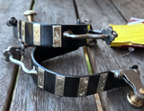 Showman ® Ladies black steel bumper rowel spur with silver overlays. - Country Scene Saddlery and Pet Supplies