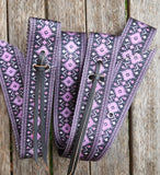 CSS Purple Diamond Latigo Set. - Country Scene Saddlery and Pet Supplies