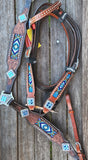 New! Showman® Headstall and breast collar with beaded inlay. - Country Scene Saddlery and Pet Supplies