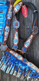 NEW! Showman ® Metallic fringe headstall and breast collar set. - Country Scene Saddlery and Pet Supplies