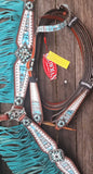 Showman ® " Arctic Aztec" Headstall and breast collar set. - Country Scene Saddlery and Pet Supplies