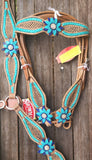 NEW! Showman ® Rawhide Laced Headstall and Breast collar Set . - Country Scene Saddlery and Pet Supplies
