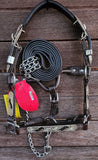 New! Showman ® Mini leather show halter with black scroll inlay - Country Scene Saddlery and Pet Supplies