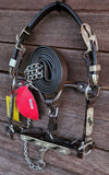 New! Showman ® Mini leather show halter with black scroll inlay - Country Scene Saddlery and Pet Supplies