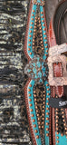 NEW! Showman® Bejeweled metallic leopard print headstall and breast collar set.