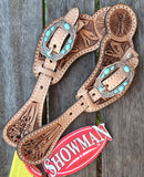 Showman ® Youth floral tooled spur straps. - Country Scene Saddlery and Pet Supplies