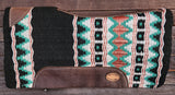 Klassy Cowgirl 28x30 Barrel Style pad with black multi color design with metallic rose accent memory felt bottom saddle pad. - Country Scene Saddlery and Pet Supplies