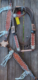 NEW! Showman ® Two-Tone Tooled Single Ear Headstall and Breast Collar Set - Country Scene Saddlery and Pet Supplies