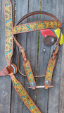 Showman ® Hand Painted Sunflower Browband headstall and breastcollar. - Country Scene Saddlery and Pet Supplies