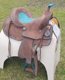 14", 15", 16" Double T Roughout Barrel Style Saddle Set. - Country Scene Saddlery and Pet Supplies