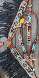 NEW! Showman ® 4 Piece beaded Navajo headstall and breast collar set. - Country Scene Saddlery and Pet Supplies