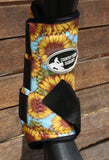 CSS Turquoise Sunflower Patterned Boots- A19. - Country Scene Saddlery and Pet Supplies