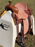 Double S 2 Tone Combination Ranch Saddle, Cutter. 6.5 inch wide - Country Scene Saddlery and Pet Supplies