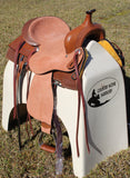 Double S 2 Tone Combination Ranch Saddle, Cutter. 6.5 inch wide - Country Scene Saddlery and Pet Supplies