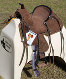 New! 10" Double T Youth/Pony Chocolate Roughout Barrel Saddle. - Country Scene Saddlery and Pet Supplies