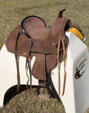 New! 10" Double T Youth/Pony Chocolate Roughout Barrel Saddle. - Country Scene Saddlery and Pet Supplies
