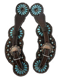 New! Showman ® Ladies Metallic painted turquoise spur straps. - Country Scene Saddlery and Pet Supplies