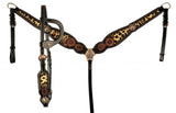 NEW! Showman ® Hair on Cheetah inlay One Ear headstall and breast collar set - Country Scene Saddlery and Pet Supplies