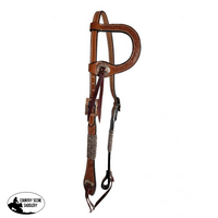 202769 Showman ® Floral Tooled One Ear Rawhide Laced Bridle