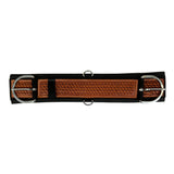 New! Showman Basketweave Tooled Straight Neoprene Bottom Girth - Pony - Country Scene Saddlery and Pet Supplies