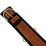 New! Showman Basketweave Tooled Straight Neoprene Bottom Girth - Pony - Country Scene Saddlery and Pet Supplies