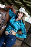 TEJAS TEAL SATIN PERFORMANCE RODEO SHIRT - Country Scene Saddlery and Pet Supplies