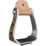 New! Showman Turquoise Aztec Aluminum Stirrups - Country Scene Saddlery and Pet Supplies
