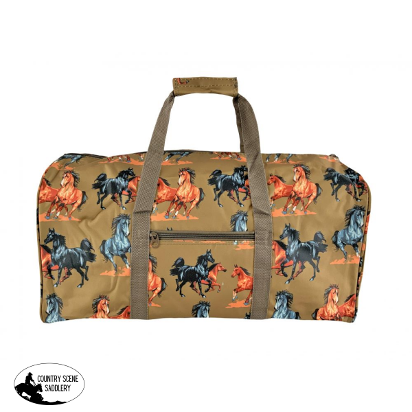 22 Duffle Bag With Running Horses Design. Handbags