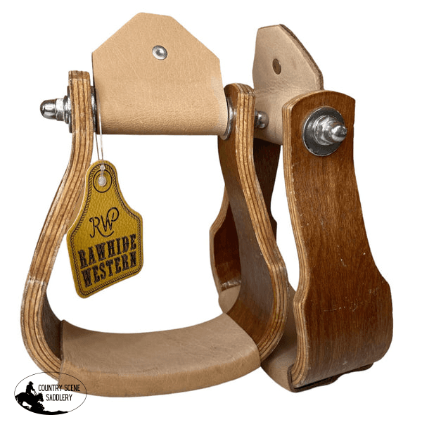 22168 - Wooden Stirrup With Leather Foot Pad Western Boots