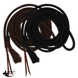 New! 23 Round Nylon Braided Mecate Reins With Leather Ends.