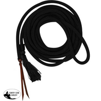 New! 23 Round Nylon Braided Mecate Reins With Leather Ends. Brown