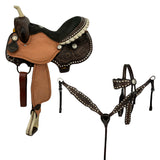 New! Double T Jackpot Barrel Style Saddle Set - 15 Inch