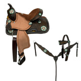 Double T Buckaroo Barrel Style Saddle Set - 12 Inch Semi - Country Scene Saddlery and Pet Supplies