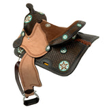 Double T Buckaroo Barrel Style Saddle Set - 12 Inch Semi - Country Scene Saddlery and Pet Supplies