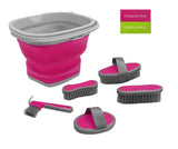 5 Piece grooming kit with collapsible bucket. - Country Scene Saddlery and Pet Supplies