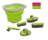 5 Piece grooming kit with collapsible bucket. - Country Scene Saddlery and Pet Supplies