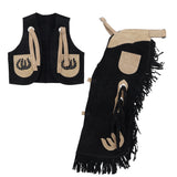 New! Showman Kid's Suede Chaps and Vest with Horsehoe Design - Country Scene Saddlery and Pet Supplies