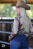 New! CHOCOLATE SATIN PERFORMANCE RODEO SHIRT - Country Scene Saddlery and Pet Supplies