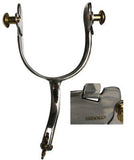 Showman™ Stainless Steel Show Spur With Engraved Silver Overlay. - Country Scene Saddlery and Pet Supplies