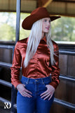 New! TERRACOTA SATIN PERFORMANCE RODEO SHIRT - Country Scene Saddlery and Pet Supplies