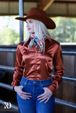 New! TERRACOTA SATIN PERFORMANCE RODEO SHIRT - Country Scene Saddlery and Pet Supplies