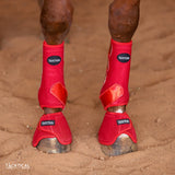 New! RED WITH SPARKLE VELCRO BELL BOOTS