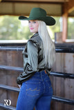 New! OLIVE SATIN PERFORMANCE RODEO SHIRT - Country Scene Saddlery and Pet Supplies