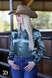 New! SEA GLASS SATIN PERFORMANCE RODEO SHIRT - Country Scene Saddlery and Pet Supplies